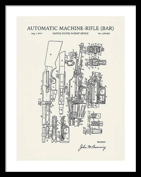 Bar Automatic Rifle Bar Minimalist Patent Us1293022