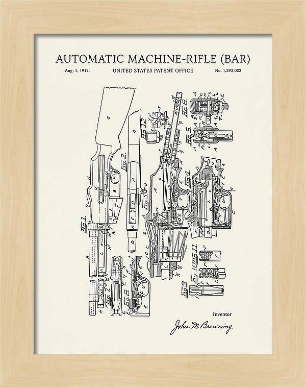 Bar Automatic Rifle Bar Minimalist Patent Us1293022
