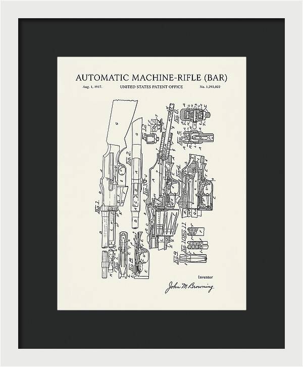 Bar Automatic Rifle Bar Minimalist Patent Us1293022