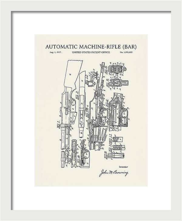 Bar Automatic Rifle Bar Minimalist Patent Us1293022