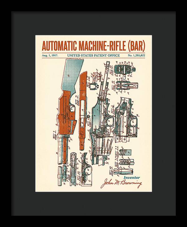 Bar Automatic Rifle Bar Retro Patent Us1293022