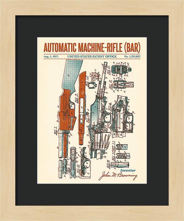 Bar Automatic Rifle Bar Retro Patent Us1293022