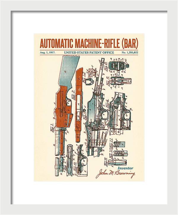 Bar Automatic Rifle Bar Retro Patent Us1293022