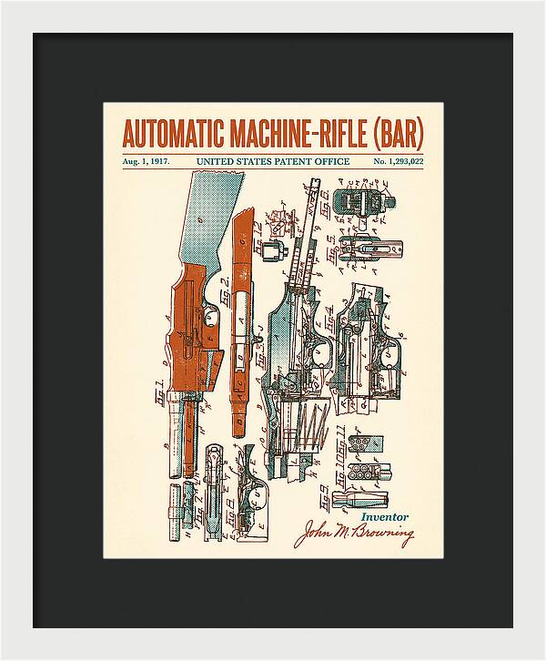 Bar Automatic Rifle Bar Retro Patent Us1293022