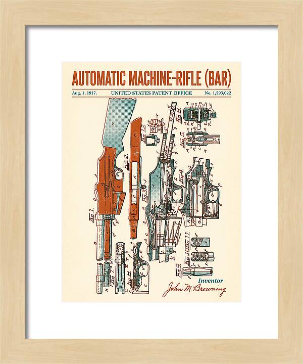 Bar Automatic Rifle Bar Retro Patent Us1293022