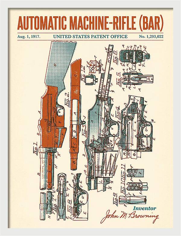 Bar Automatic Rifle Bar Retro Patent Us1293022