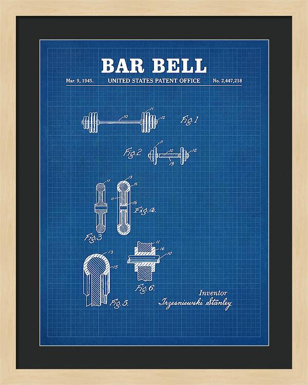 Bar Bell Dumbbell Blueprint Patent Us2447218a
