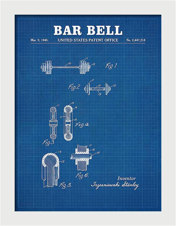 Bar Bell Dumbbell Blueprint Patent Us2447218a