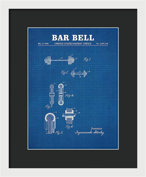 Bar Bell Dumbbell Blueprint Patent Us2447218a