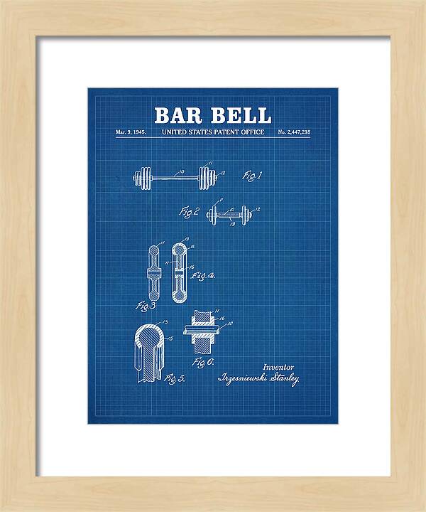 Bar Bell Dumbbell Blueprint Patent Us2447218a