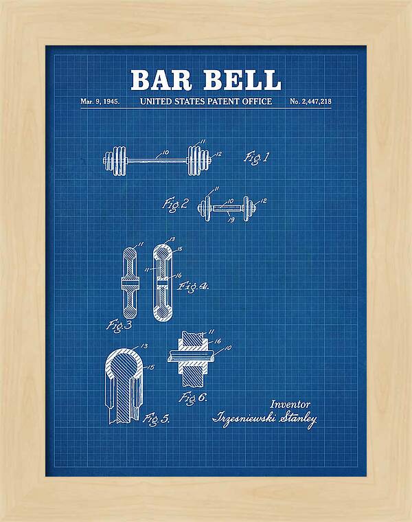 Bar Bell Dumbbell Blueprint Patent Us2447218a