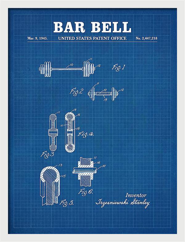 Bar Bell Dumbbell Blueprint Patent Us2447218a
