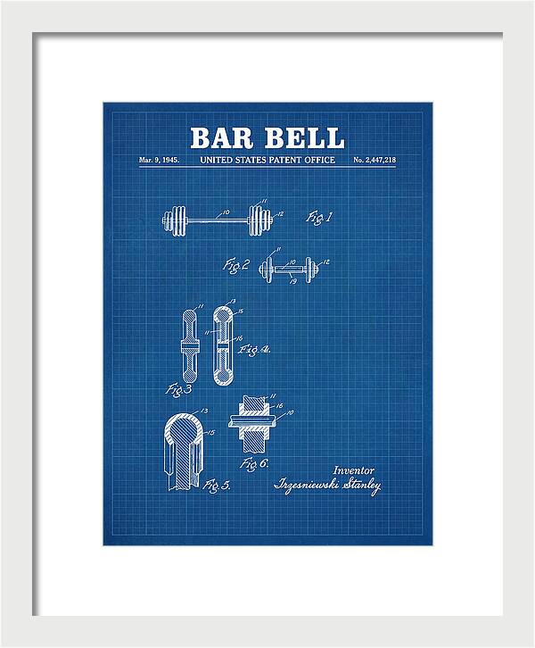 Bar Bell Dumbbell Blueprint Patent Us2447218a