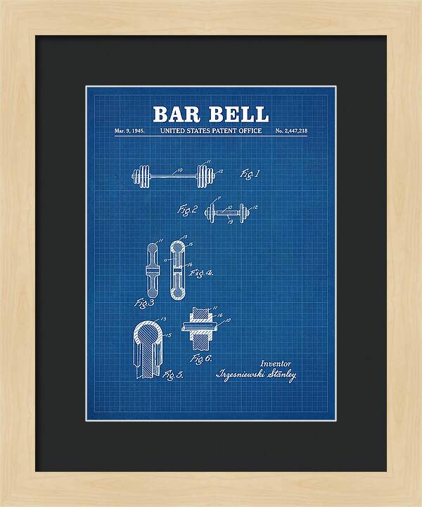 Bar Bell Dumbbell Blueprint Patent Us2447218a