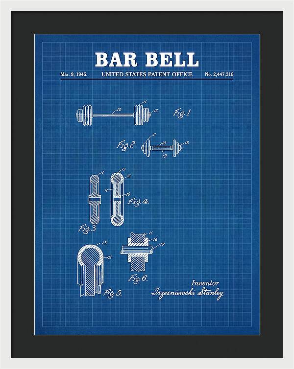 Bar Bell Dumbbell Blueprint Patent Us2447218a