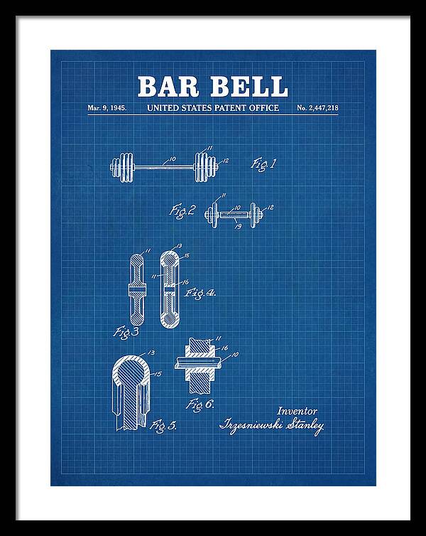 Bar Bell Dumbbell Blueprint Patent Us2447218a