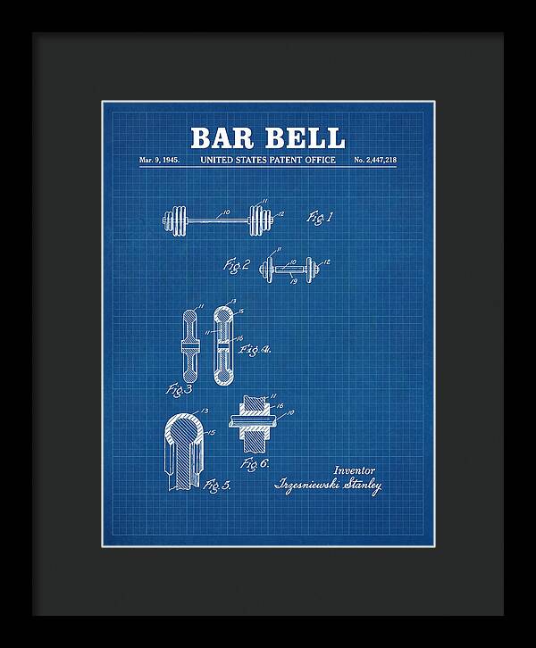 Bar Bell Dumbbell Blueprint Patent Us2447218a