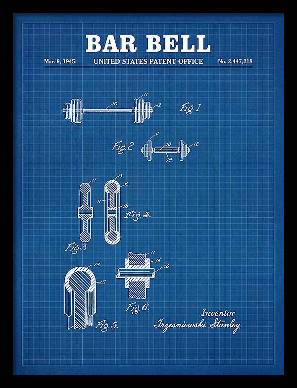 Bar Bell Dumbbell Blueprint Patent Us2447218a