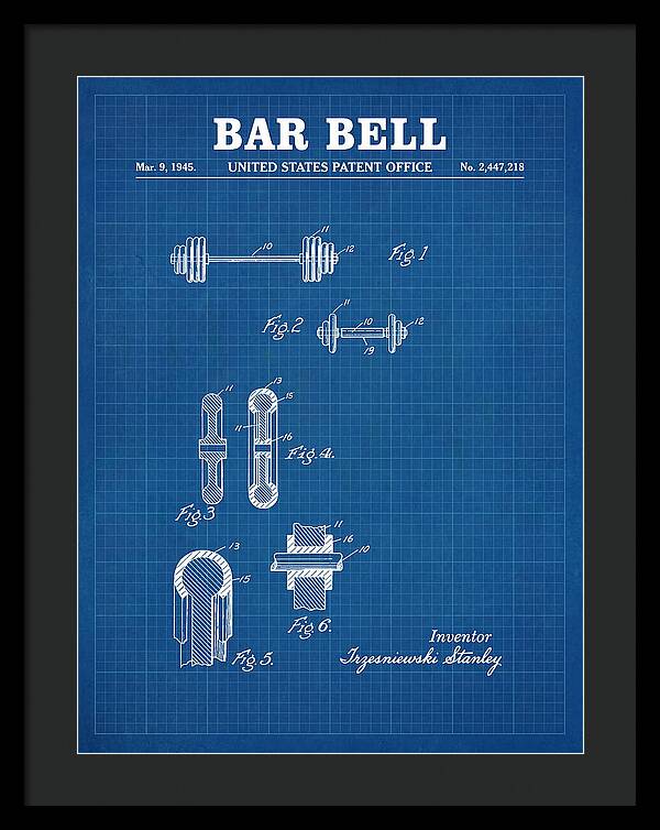 Bar Bell Dumbbell Blueprint Patent Us2447218a