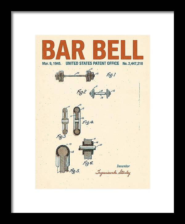 Bar Bell Dumbbell Retro Patent Us2447218a