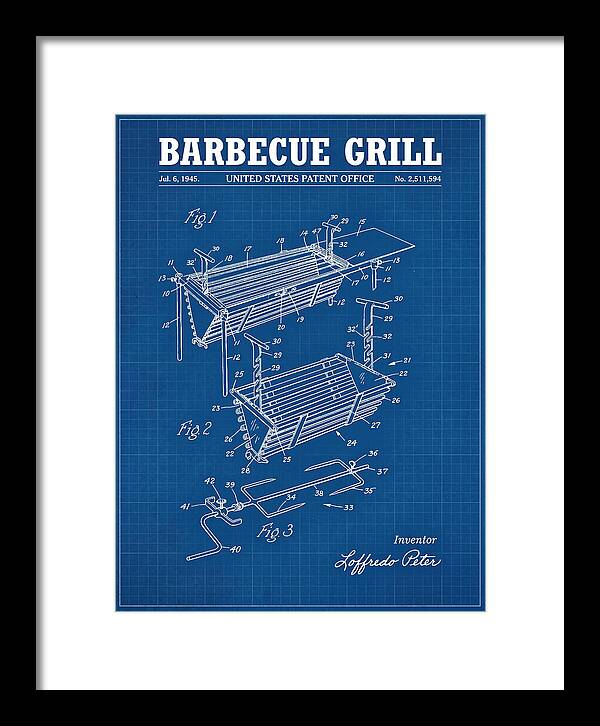Barbecue Grill Blueprint Patent Us2511594a