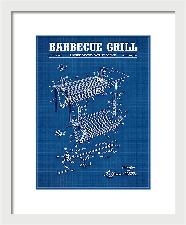 Barbecue Grill Blueprint Patent Us2511594a