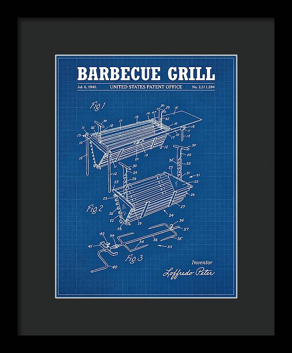 Barbecue Grill Blueprint Patent Us2511594a