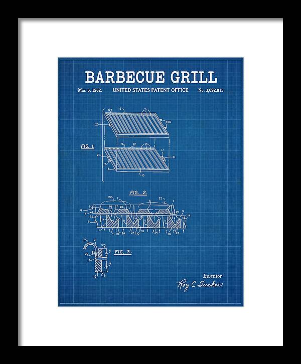 Barbecue Grill Blueprint Patent Us3092015a