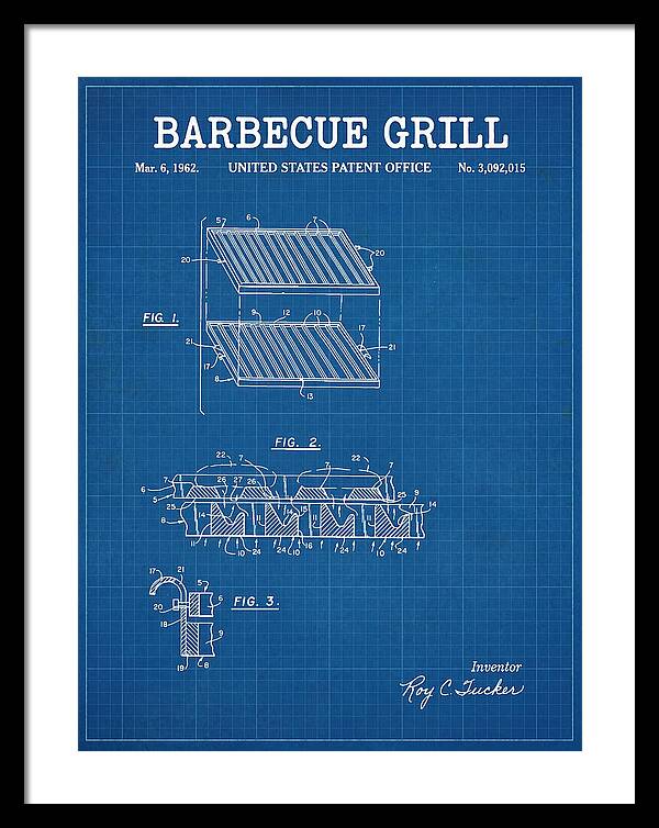 Barbecue Grill Blueprint Patent Us3092015a