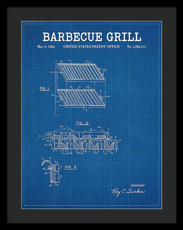 Barbecue Grill Blueprint Patent Us3092015a