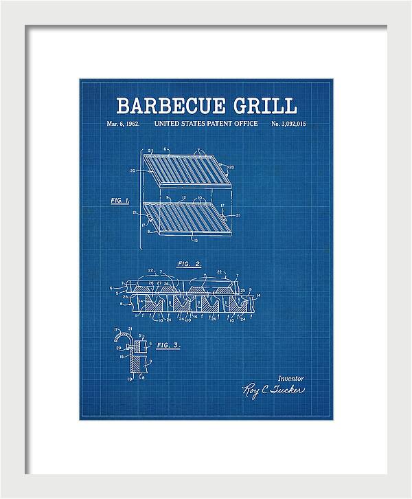 Barbecue Grill Blueprint Patent Us3092015a