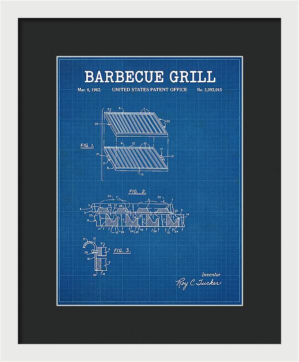Barbecue Grill Blueprint Patent Us3092015a