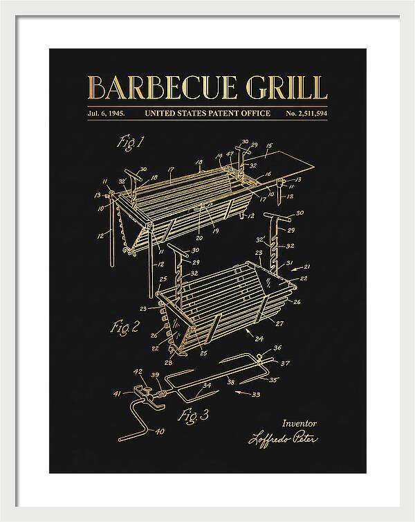 Barbecue Grill Gold Patent Us2511594a