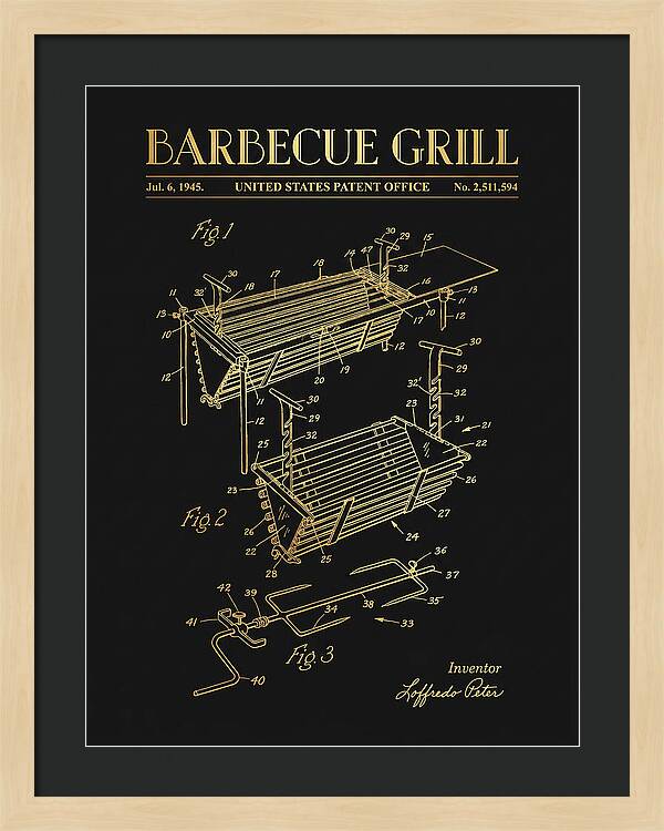 Barbecue Grill Gold Patent Us2511594a