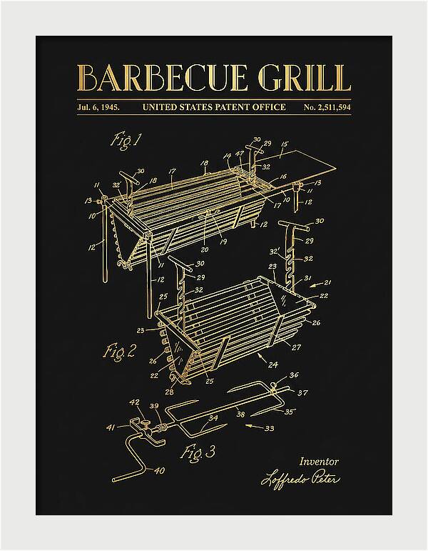 Barbecue Grill Gold Patent Us2511594a