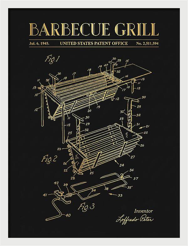 Barbecue Grill Gold Patent Us2511594a