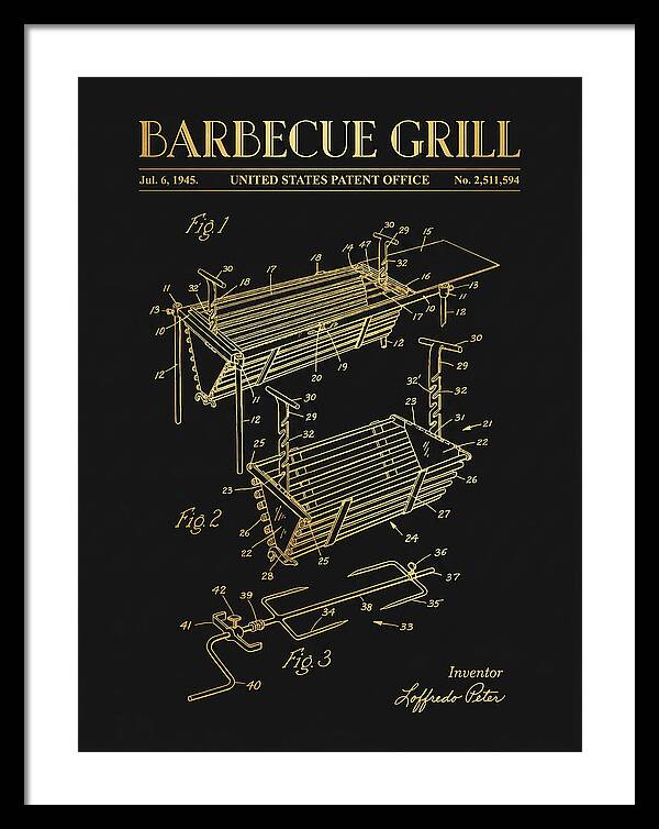 Barbecue Grill Gold Patent Us2511594a