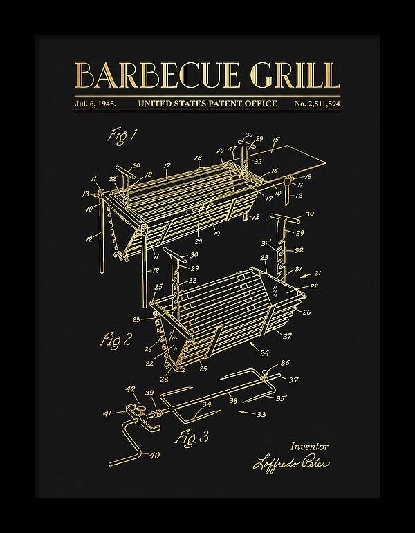 Barbecue Grill Gold Patent Us2511594a