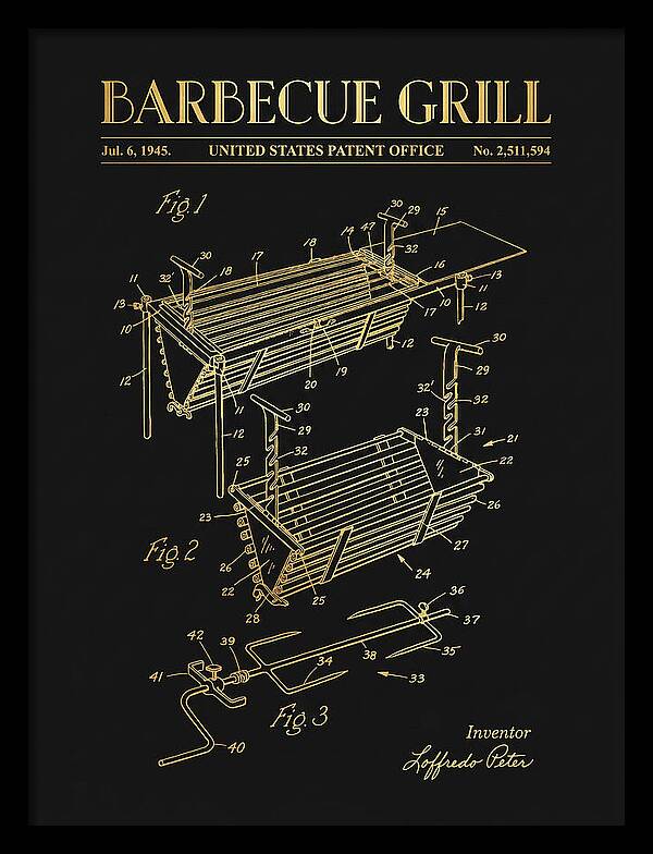 Barbecue Grill Gold Patent Us2511594a