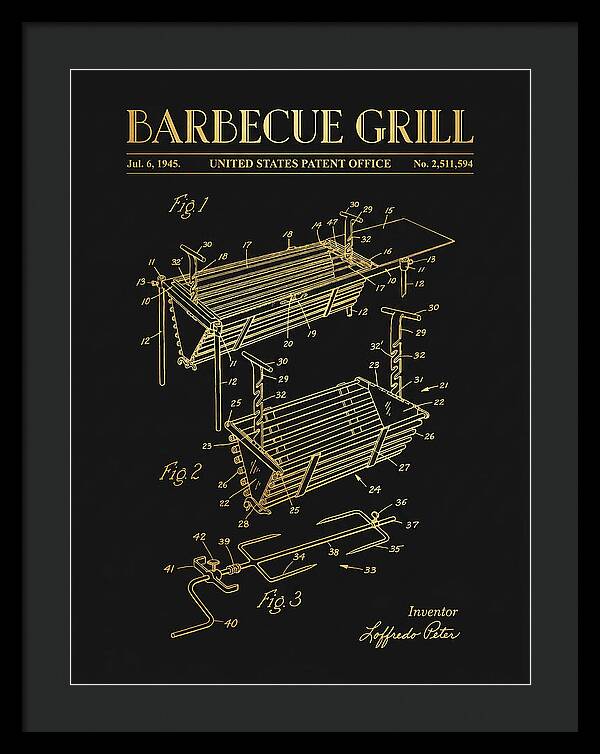 Barbecue Grill Gold Patent Us2511594a