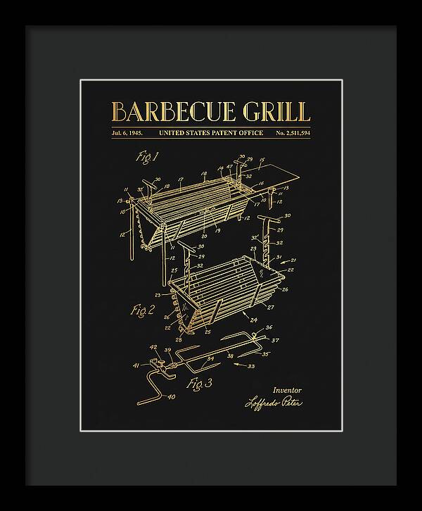 Barbecue Grill Gold Patent Us2511594a