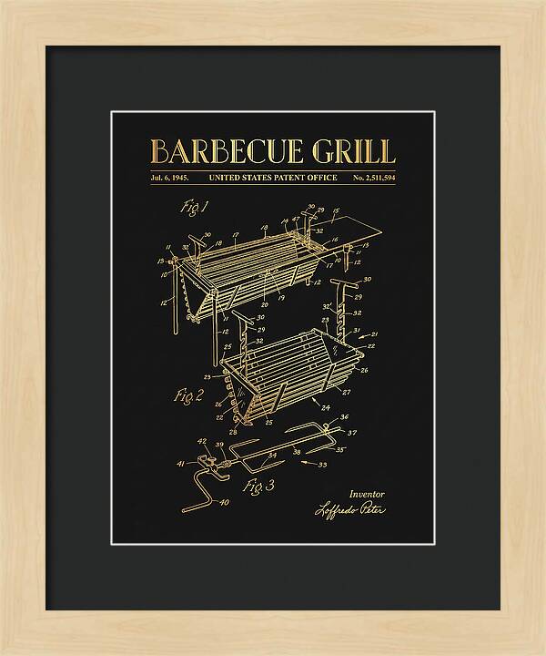 Barbecue Grill Gold Patent Us2511594a