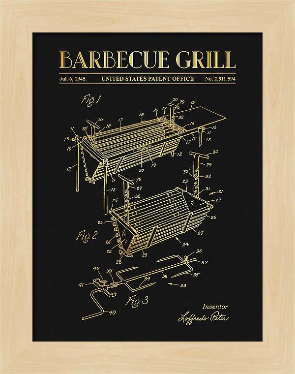 Barbecue Grill Gold Patent Us2511594a
