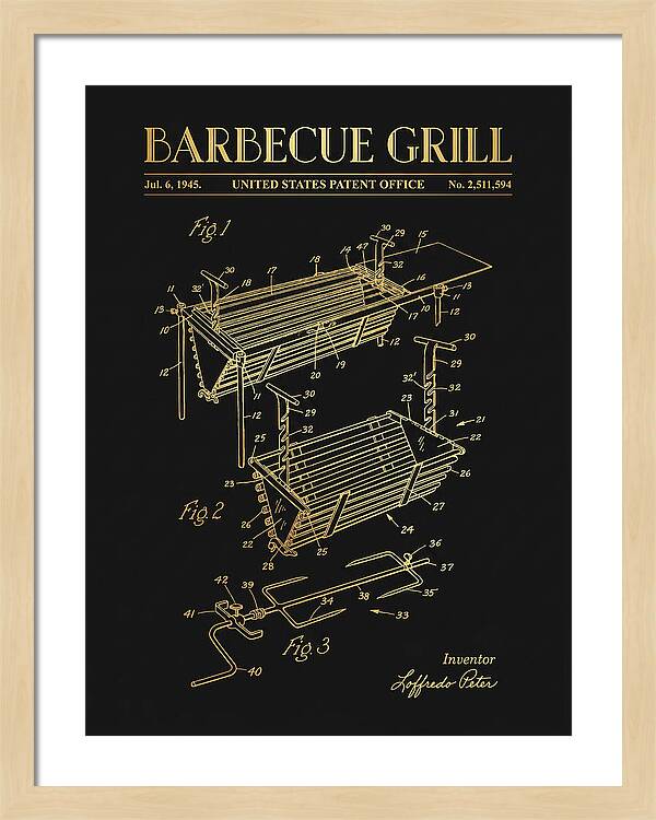 Barbecue Grill Gold Patent Us2511594a