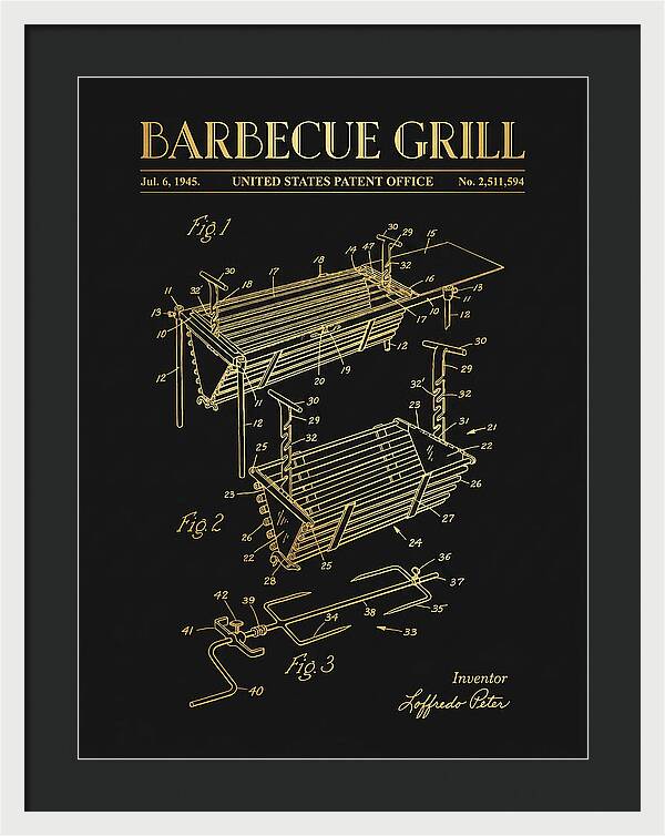 Barbecue Grill Gold Patent Us2511594a