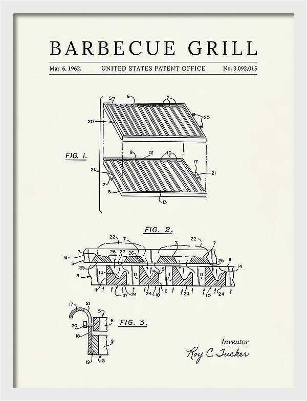 Barbecue Grill Minimalist Patent Us3092015a