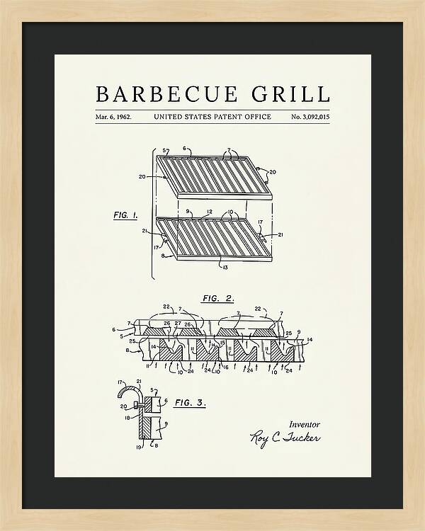 Barbecue Grill Minimalist Patent Us3092015a