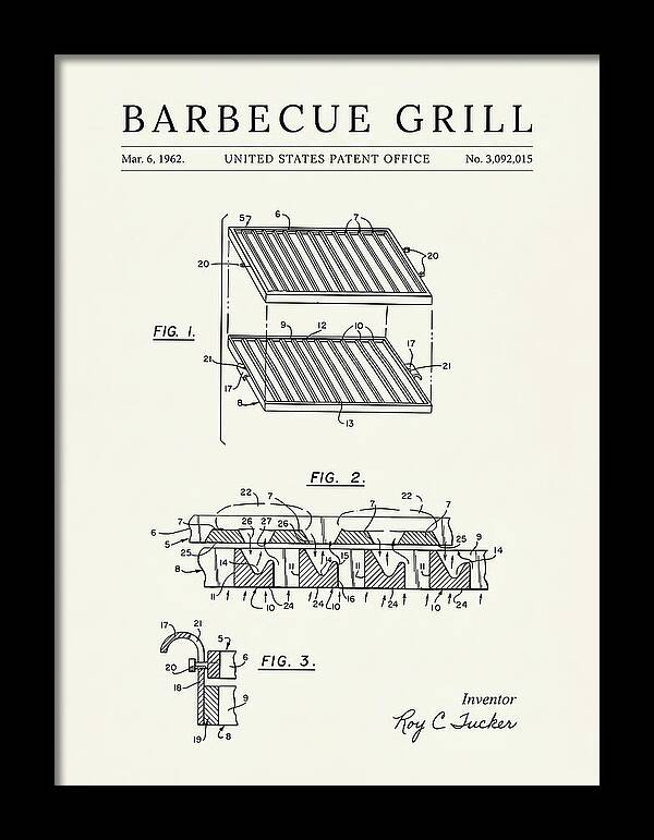 Barbecue Grill Minimalist Patent Us3092015a