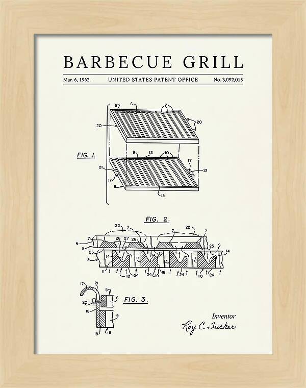 Barbecue Grill Minimalist Patent Us3092015a