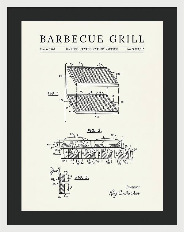 Barbecue Grill Minimalist Patent Us3092015a